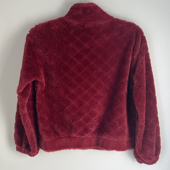 No Boundaries Furry Jacket Half Zip Kangaroo Pocket Fleece Coat Women’s Small - Picture 8 of 16